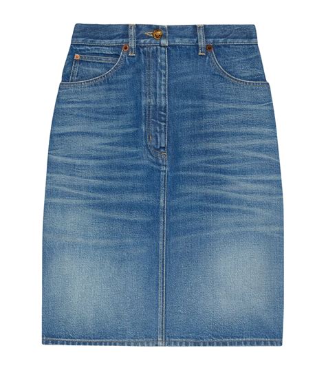 gucci denim mini skirt|gucci pleated skirt.